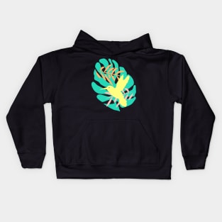 Hummingbird on a leaf Kids Hoodie